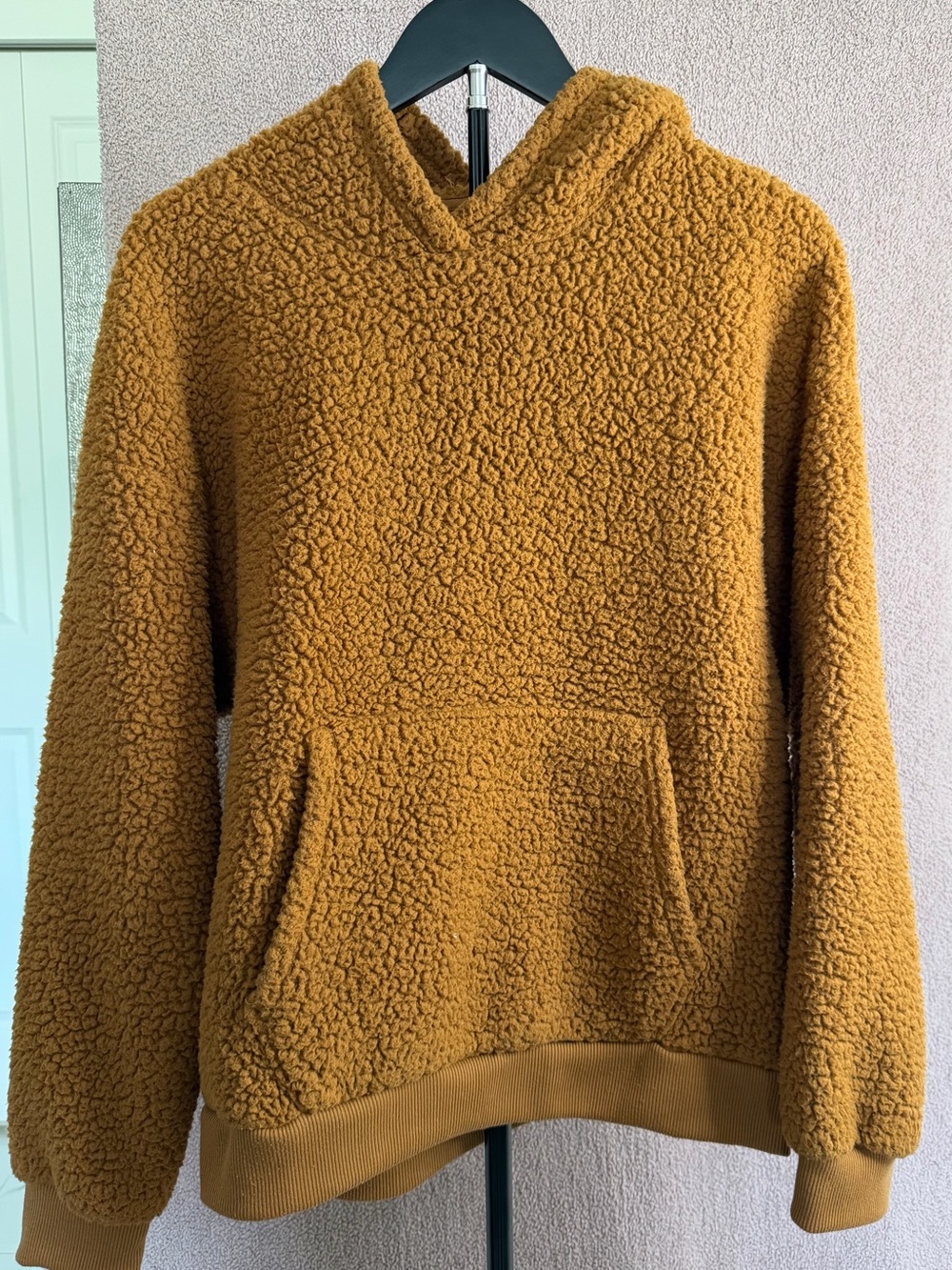 American Eagle S Camel Sherpa Teddy Fleece Pullover Hoodie